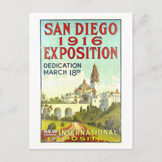 ヴィンテージ1916 San Diego Expositionポスター葉書 ポストカード (正面)