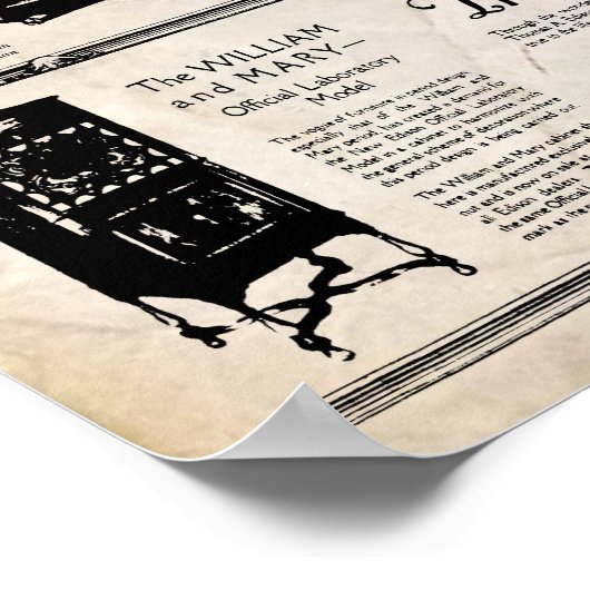 ヴィンテージ1917エジソンフォノグラフポスター ポスター (角)