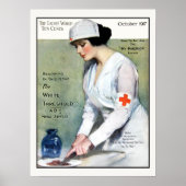ヴィンテージ1917レディースマガジンレッドクロスナース ポスター (正面)