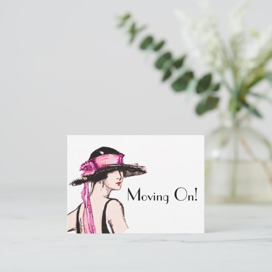 ヴィンテージ1920のフラッパーの女の子がカードで移動 エンクロージャーカード (スタンド正面)