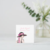 ヴィンテージ1920のフラッパーガールビジネスカード スクエア名刺 (スタンド正面)