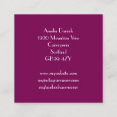 ヴィンテージ1920のフラッパーガールビジネスカード スクエア名刺 (裏面)