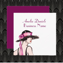 ヴィンテージ1920のフラッパーガールビジネスカード