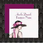 ヴィンテージ1920のフラッパーガールビジネスカード スクエア名刺