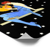 ヴィンテージ1920のフラッパーレディームーンスターレッドヘア ポスター (角)