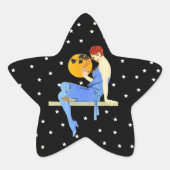 ヴィンテージ1920のフラッパーレディームーンスターレッドヘア 星シール (正面)