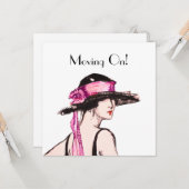 ヴィンテージ1920のフラッパー女の子の新しいホームアドレスカード カード (正面/裏面インサイチュ)