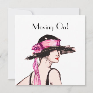 ヴィンテージ1920のフラッパー女の子の新しいホームアドレスカード カード