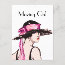 ヴィンテージ1920のフラッパー女の子モーニングホームポストカード