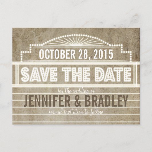 ヴィンテージ1920のムービーマーキー日付の保存 案内ポストカード (正面)