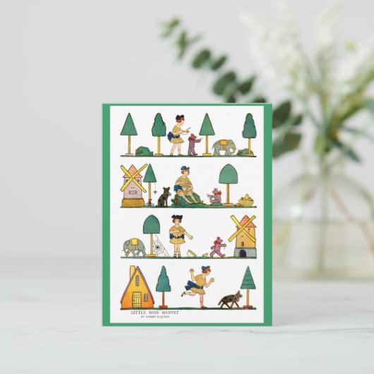 ヴィンテージ1920のリトルマフェ恋しく思ットイラストレーション ポストカード (スタンド正面)