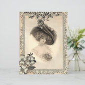 ヴィンテージ1920の女性と帽子スクラップブック紙 (スタンド正面)