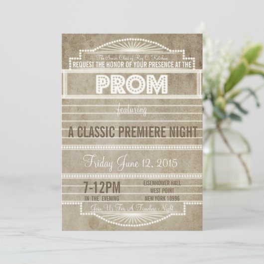 ヴィンテージ1920の映画マーキープロム招待状 招待状 (スタンド正面)