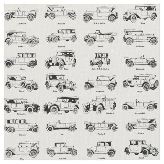ヴィンテージ1920の自動車芸術パターン ファブリック (クローズアップ)