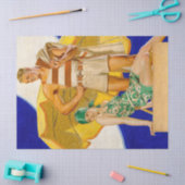 ヴィンテージ1920のFX Leyendeckerアールデコデコパージュ 薄葉紙 (クラフト)