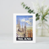 ヴィンテージ1920ドゥオモディミラノイタリアトラベルポスター ポストカード (スタンド正面)