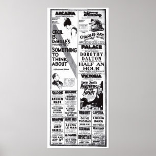 ヴィンテージ1920ビデオ広告Tシャツ ポスター