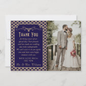 ヴィンテージ1920年のアールデコギャツビー結婚の写真 サンキューカード (正面)