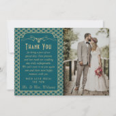 ヴィンテージ1920年のアールデコギャツビー結婚の写真 サンキューカード (正面)