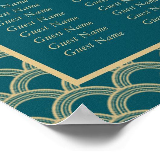 ヴィンテージ1920年のアールデコギャツビー結婚ズの座席 ポスター (角)