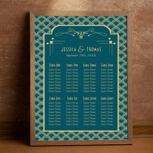 ヴィンテージ1920年のアールデコギャツビー結婚ズの座席 ポスター