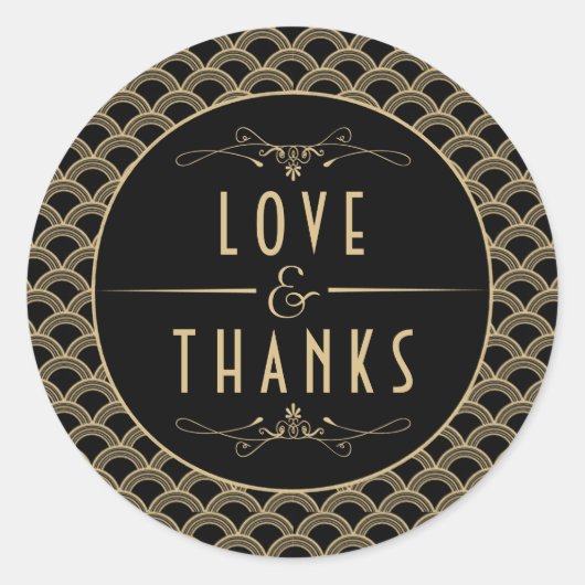 ヴィンテージ1920年のアールデコ結婚コレクション ラウンドシール (正面)