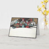 ヴィンテージ1920年の子どもたちが雪の中で歌う カード (黄色い花)