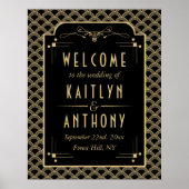 ヴィンテージ1920年アールデコギャツビー結婚ズ・ウェルカム ポスター (正面)