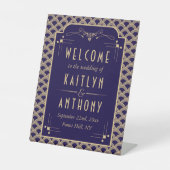 ヴィンテージ1920年アールデコギャツビー結婚ズ・ウェルカム 台座サイン (正面)