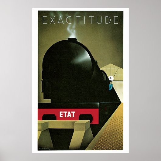 ヴィンテージ1920年代のフランスのアールデコ列車の旅行広告 ポスター (正面)