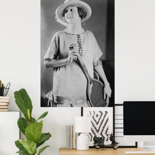 ヴィンテージ1920年代の女子テニスファッション ポスター (ホームオフィス)