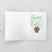 ヴィンテージ1920年代の女性で大きな復活祭のボンネット カード (内部)