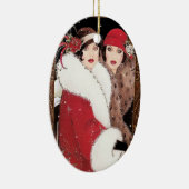 ヴィンテージ1920年代の女性ウィンターコート セラミックオーナメント (右)