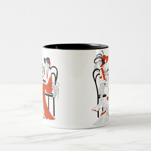 ヴィンテージ1920年代の女性ハイティー ツートーンマグカップ (中央)