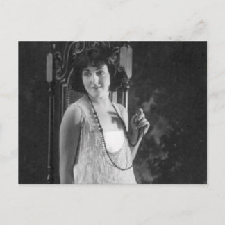 ヴィンテージ1920年代の女性フラッパーファッション ポストカード