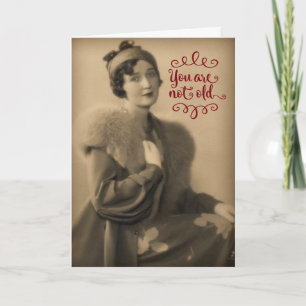 ヴィンテージ1920年代の女性、レトロ、老いぼれの誕生日 カード