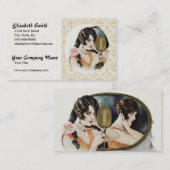 ヴィンテージ1920年代の女性 名刺 (正面/裏面)