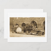 ヴィンテージ1920年代はしご消防会社 ポストカード (正面/裏面)