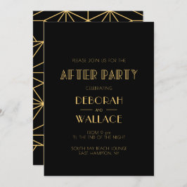 ヴィンテージ1920年代アートシンプルデコ結婚パーティー 招待状