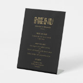 ヴィンテージ1920年代アートデコシンプル結婚メニュー 台座サイン (正面)