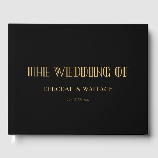 ヴィンテージ1920年代アートデコシンプル結婚 ゲストブック (正面)
