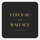 ヴィンテージ1920年代アートデコシンプル結婚 スクエアシール (正面)