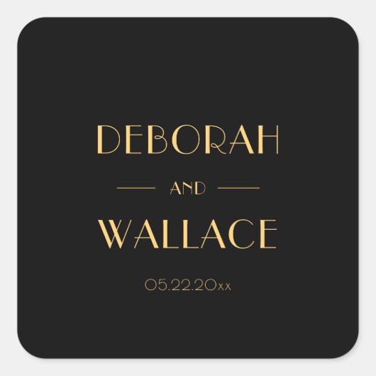 ヴィンテージ1920年代アートデコシンプル結婚 スクエアシール (正面)