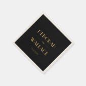 ヴィンテージ1920年代アートデコシンプル結婚 スタンダードカクテルナプキン (角)