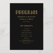 ヴィンテージ1920年代アートデコシンプル結婚 プログラム (正面)