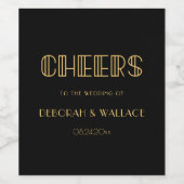 ヴィンテージ1920年代アートデコシンプル結婚 ワインラベル (シングルラベル)