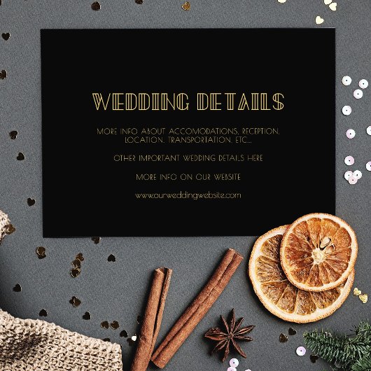 ヴィンテージ1920年代アートデコシンプル詳細結婚カード エンクロージャーカード