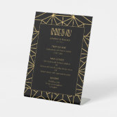 ヴィンテージ1920年代アートデコ幾何学結婚的メニュー 台座サイン (正面)