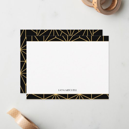 ヴィンテージ1920年代アートデコ幾何学 ノートカード (正面/裏面インサイチュ)