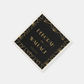 ヴィンテージ1920年代アートデコ幾何結婚図形 スタンダードカクテルナプキン (角)